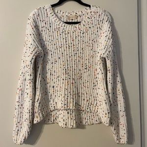 Altar’d State White Sweater Multicolor Confetti